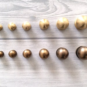 Brass Knob Unlaquered MCM Knob Black Gold Brass Mini Knob Tiny Small Cabinet Knobs Dresser Pull Drawer Pulls Antique Bronze Lynns Hardware image 6