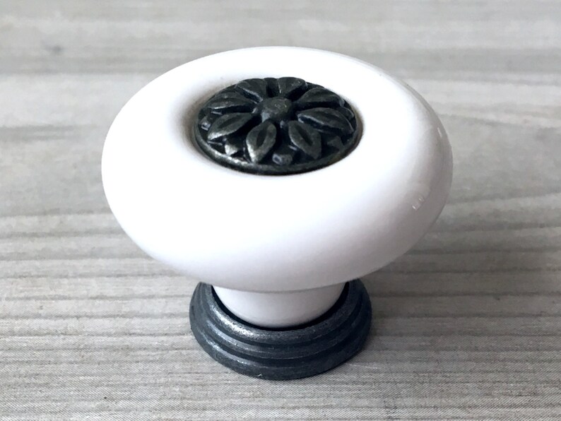 Dresser Knobs / Drawer Knob Pulls Handles / Black White Retro Etsy