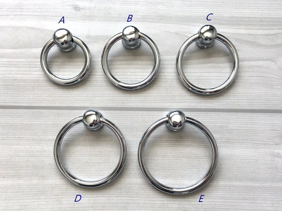 Ring Pulls Drawer Pull Cabinet Door Knob Dresser Pulls Silver Etsy