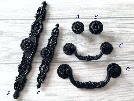 Color : Black, Size : 30mm Ceramic Handle Ceramic Knob Cartoon Shell Style Retro Country Style Chic Cabinet Dresser Wardrobe Kitchen Drawer Handle Suitable for Cabinet Wardrobes 