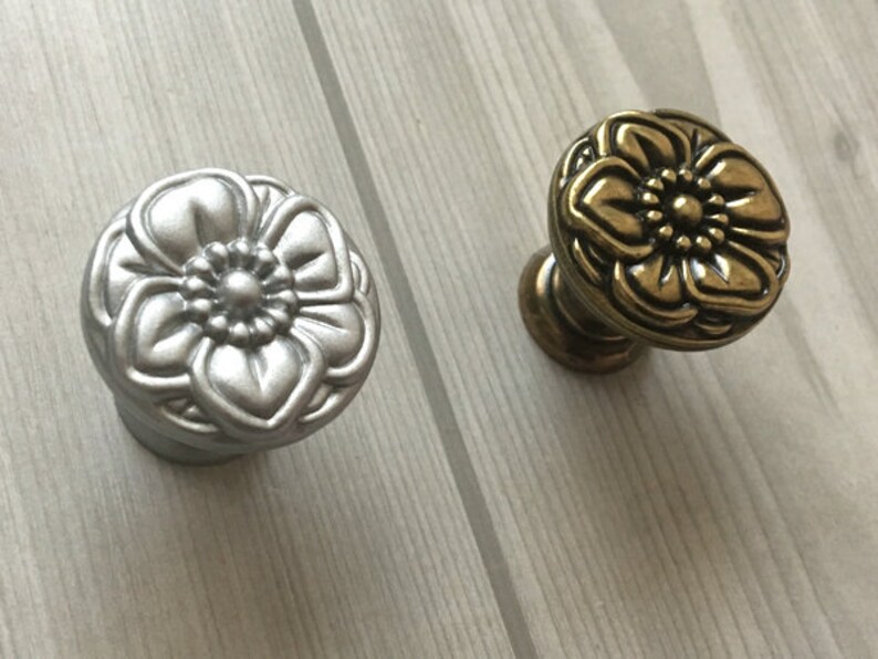 Vintage Look Dresser Knobs Drawer Pulls Knobs Handles Flower Etsy