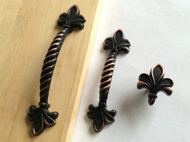 2 5 3 75 Fleur De Lis Cabinet Door Handles Pull Image 0