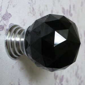 Black Glass Knobs / Dresser Knobs / Drawer Knobs Pulls Handles Diamond / Crystal Kitchen Cabinet Knob Pull Handle Hardware Accessories