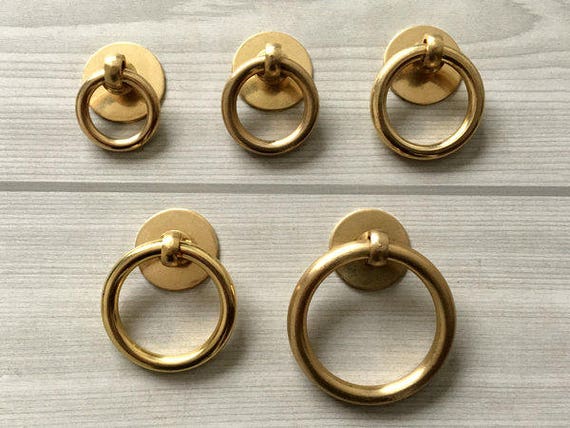 Brass Drop Ring Pull Cabinet Door Knob Dresser Pulls Brass Etsy image 0 - Brass Drop Ring Pull Cabinet Door Knob Dresser Pulls Brass Etsy