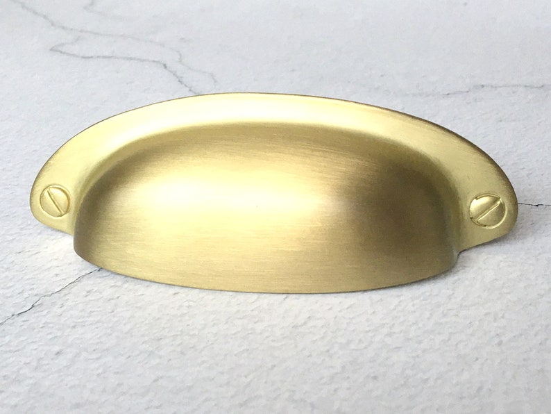 3 1/2 Gold Cup Drawer Pull Door Knobs Pull Etsy