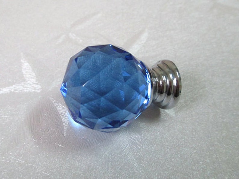 Blue Glass Dresser Knobs / Crystal Drawer Knobs Pulls Handles Etsy