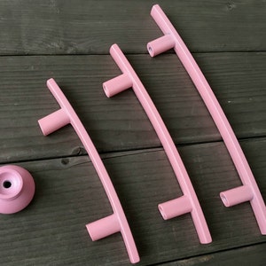 3 3.75 5 Pink Knob Drawer Pulls Cup Bin Pull Kitchen Cabinet Door Handle Dresser Pull Handles Kids Knobs Lynns Hardware 76 96 128 mm image 8