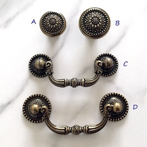 2-1/2 3 Centers Drop Bail Drawer Pull Vintage Style Dresser Pull Drawer Pulls Handles Antique Bronze Cabinet Handle Knob 2.5 64 76 mm image 1