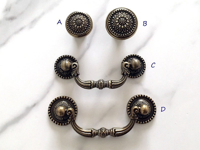 2-1/2 3 Centers Drop Bail Drawer Pull Vintage Style Dresser Pull Drawer Pulls Handles Antique Bronze Cabinet Handle Knob 2.5 64 76 mm image 1