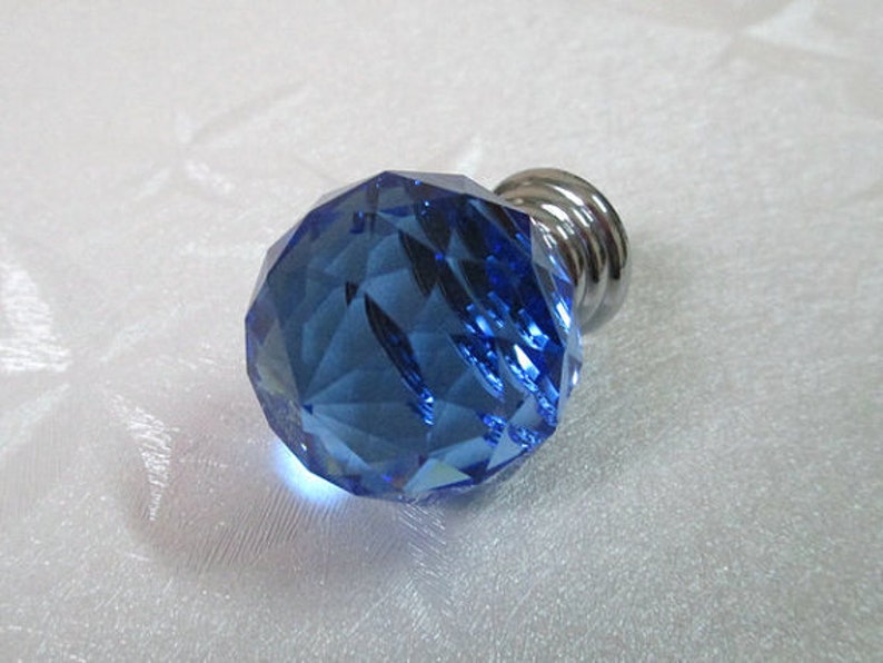 Blue Glass Dresser Knobs / Crystal Drawer Knobs Pulls Handles Etsy