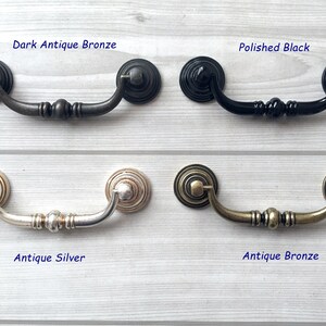 4 1/4 Drop Bail Drawer Pull Handles Knob Retro Antique Bronze Silver ...