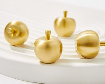 Apple Knob Brass Knob Gold Drawer Knobs Cabinet Pulls Handles Drawer Pull Cabinet Knobs Dresser Pulls Mid Century Lynns Hardware KIds Solid