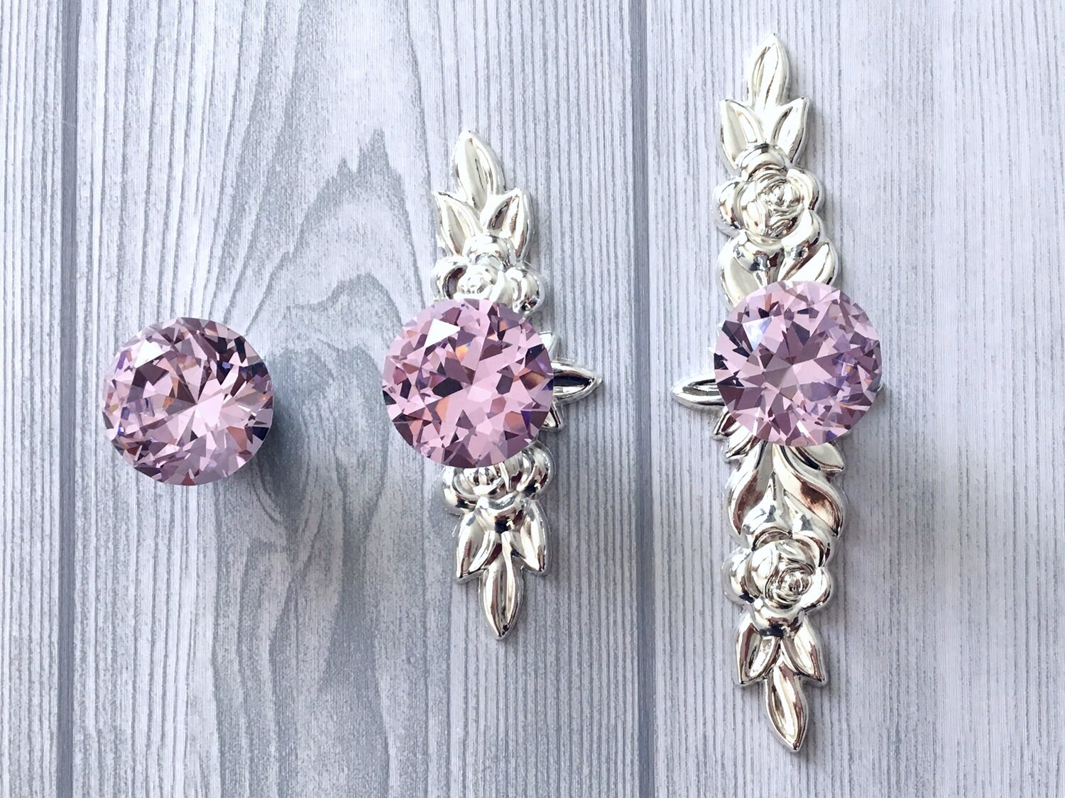 Pink Glass Knobs Dresser Knob Pull Crystal Drawer Knobs Pulls Etsy