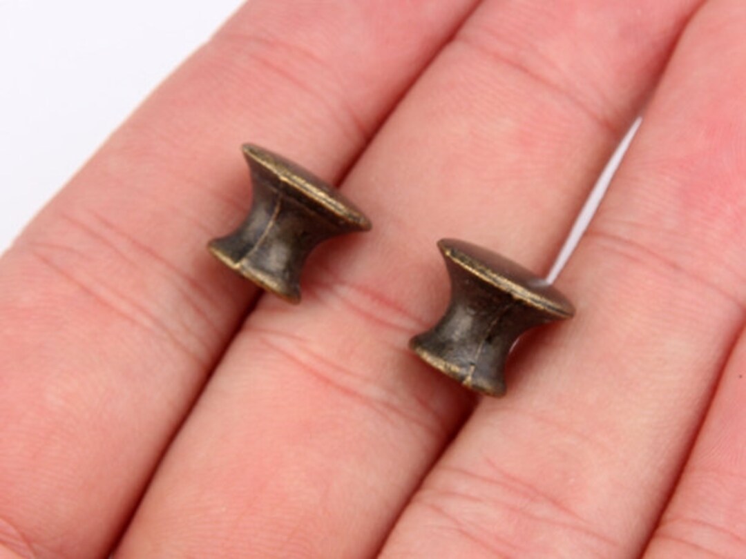 0.5 in Diameter Small Knob Tiny Drawer Knob Rustic Knobs Antique Bronze