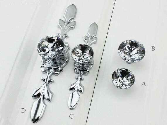 Glass Drawer Knob Pull Crystal Dresser Knobs Pulls Handle Etsy