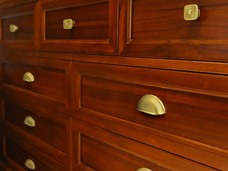 3 Gold Drawer Pull Cup Pull Drawer Pulls Handle Dresser Etsy Canada