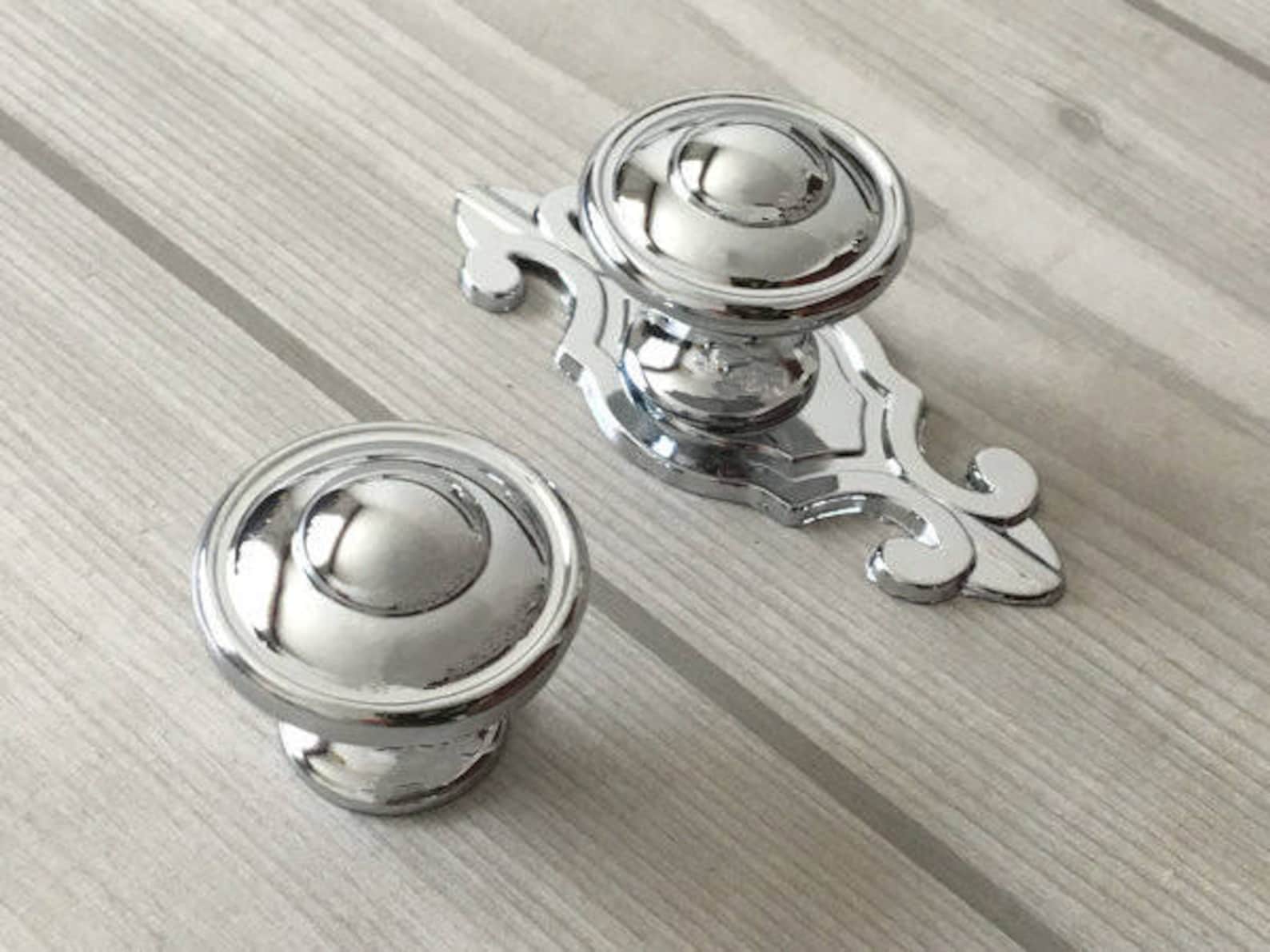 Silver Knob Drawer Knobs Dresser Knob Pulls Handles Kitchen Etsy