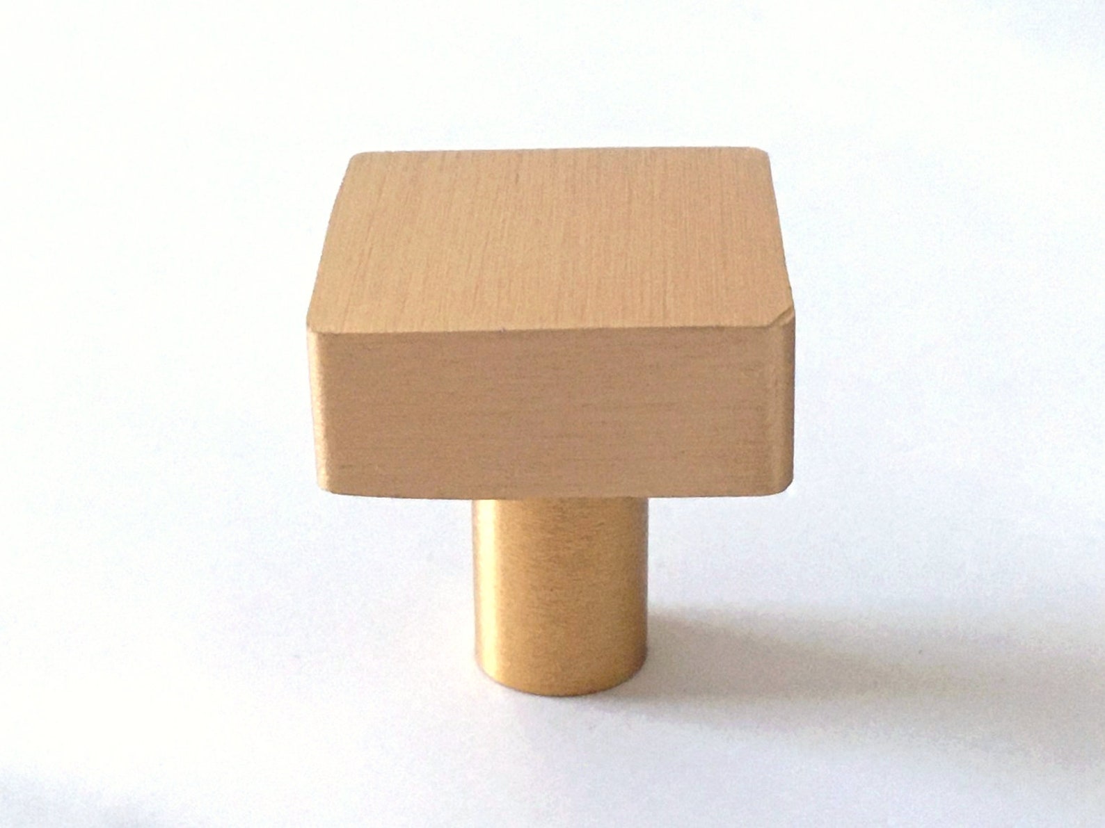 Manija de gabinete cuadrado cepillado oro latón mate negro | Etsy