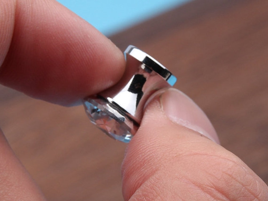 1/2 in Diameter Crystal Mini Knob Tiny Glass Knobs Jewelry Box Etsy