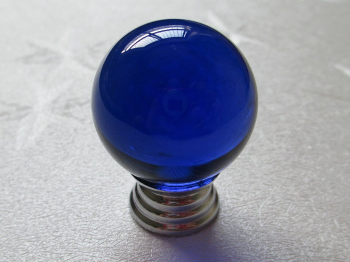 Blue Glass Dresser Knob Knobs Crystal Knob Drawer Knobs Pulls Etsy