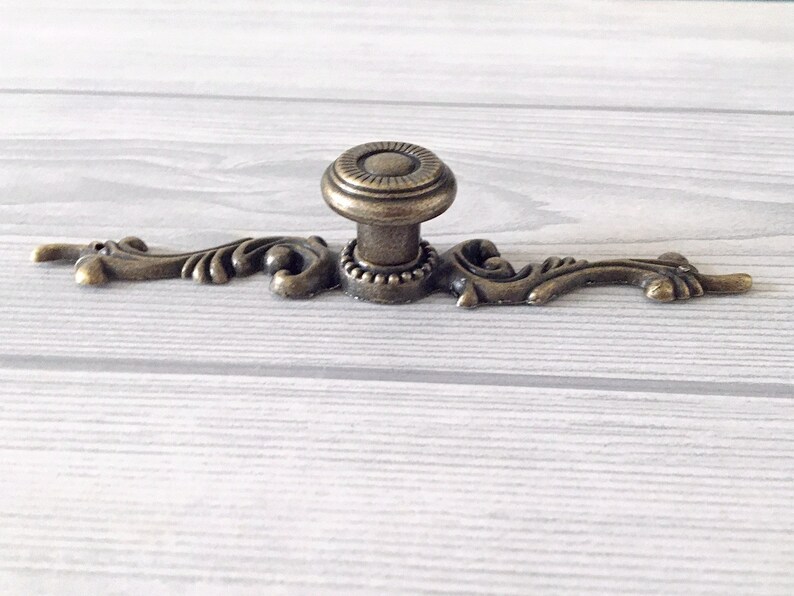 Rustic Dresser Drawer Knobs Pulls Backplate Antique Bronze Etsy