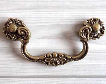 4" Shabby Chic Dresser Pulls Drawer Pull Handles Bail Pulls Dark Antique Bronze Black Cabinet Handle Lynns Hardware Vintage Style 102 mm