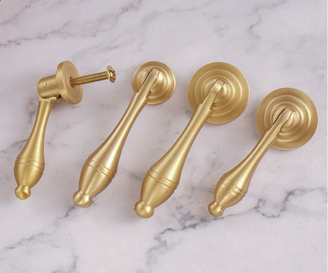 Boutons en laiton Tire tiroir en laiton Pull Knob Drop Etsy