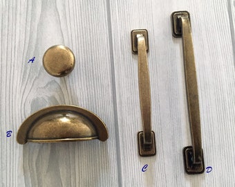 2.75" 3.75" 5" Bronze Cup Drawer Pulls Knobs Cabinet Handles Dresser Pulls Rustic Kitchen Door Handle Lynns Hardware 2 3/4" 70 96 128 mm