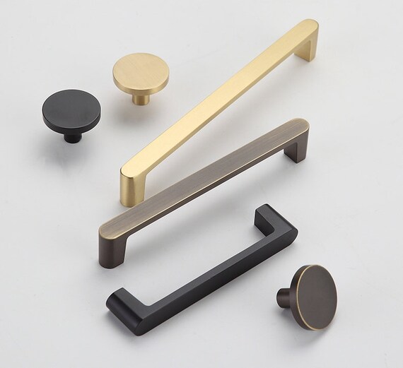 Brass Cabinet Pulls Handles Knobs Drawer Pull Handles Cabinet Knobs Black  Bronze Dresser Knob Pulls Kitchen Lynns Hardware 96 128 160 192 Mm -   Canada