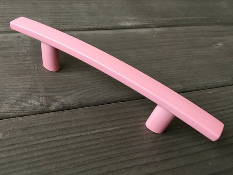 3 3.75 5 Pink Knob Drawer Pulls Cup Bin Pull Kitchen Cabinet Door Handle Dresser Pull Handles Kids Knobs Lynns Hardware 76 96 128 mm C Handle- 3"/76 mm