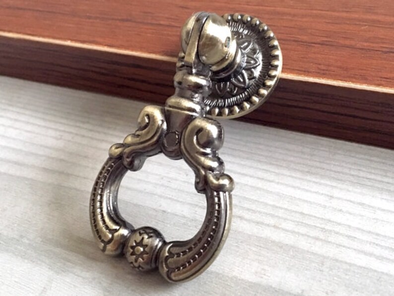 Drop Pull Ring Dresser Drawer Pulls Handles Knobs Antique Etsy