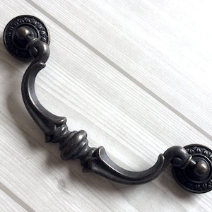 5 1/2 Large Drop Bail Dresser Pull Handle Drawer Pulls Handles Rustic Antique Bronze Kitchen Cabinet Pull Handle Knob Hardware 5.5 140 mm image 2