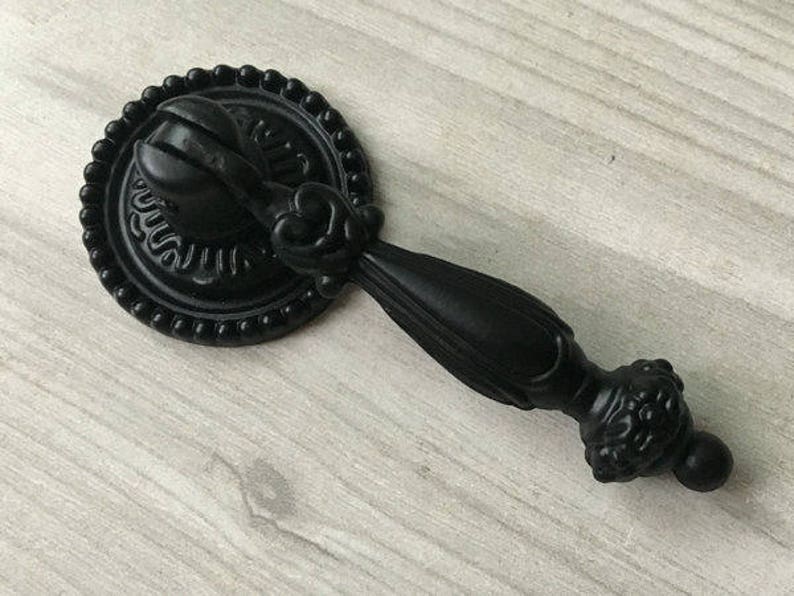 Black Drop Pull Drawer Knob Pull Handles Dresser Pulls Handle Etsy