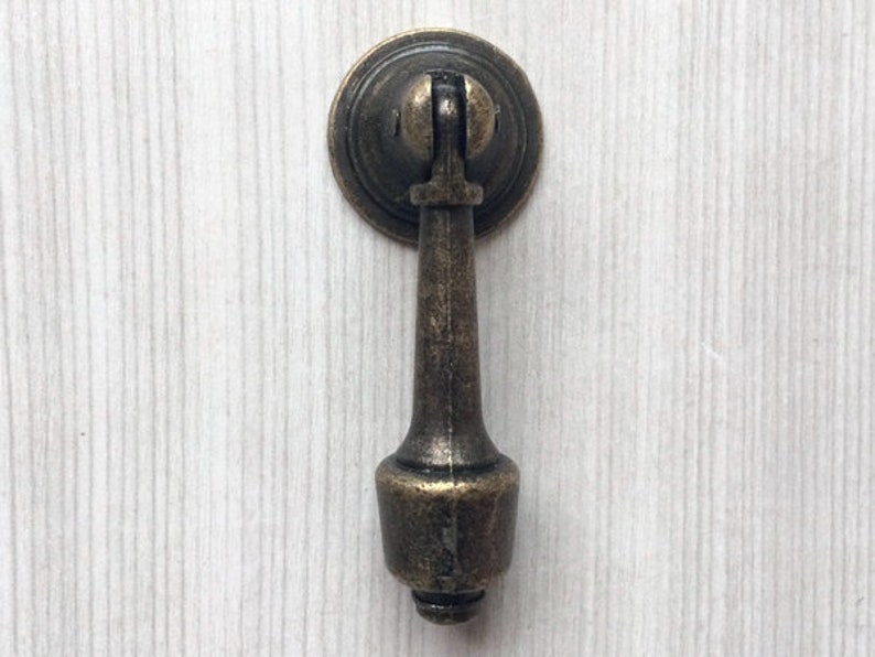 Antique Bronze Knobs Drop Pulls / Dresser Drawer Knobs Etsy