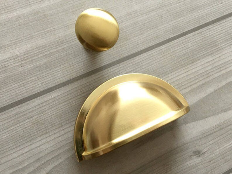 3 Gold Cup Pull Drawer Pulls Handle Dresser Pulls Knobs Etsy