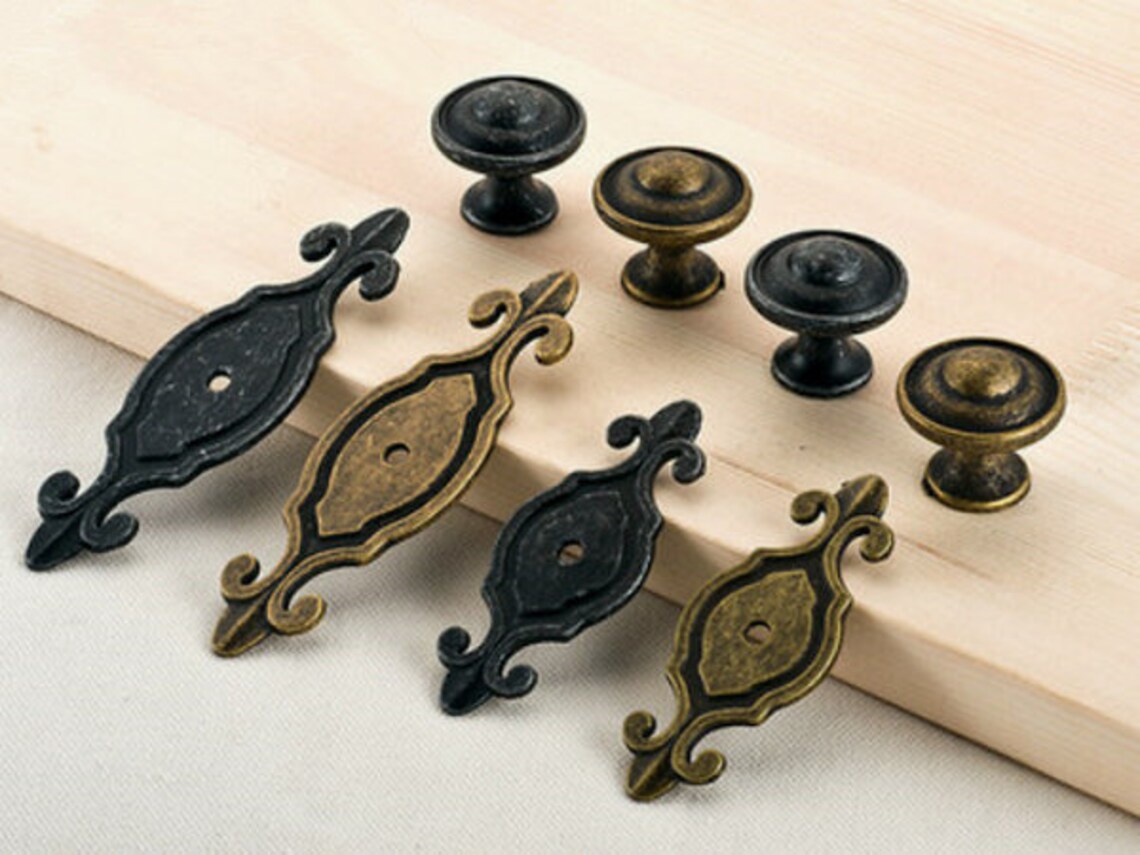 Antique Silver Black Bronze Dresser Knobs Drawer Knob Pulls Etsy