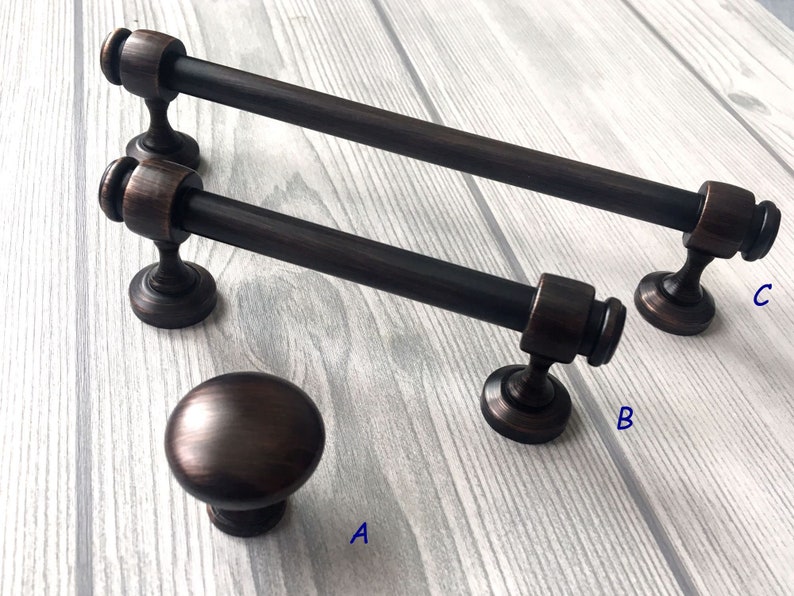 3 5 6 Oil Rubbed Bronze Cabinet Pull Handle Drawer Knob Pulls Retro Dresser Knobs Handles Solid Kitchen Lynns Hardware 1 2