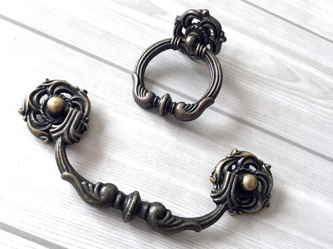 thumbnail image 2 of 3.5\" 4.25\" Bail Drawer Pull Drop Handles Dresser Knob Ring 2 of 10