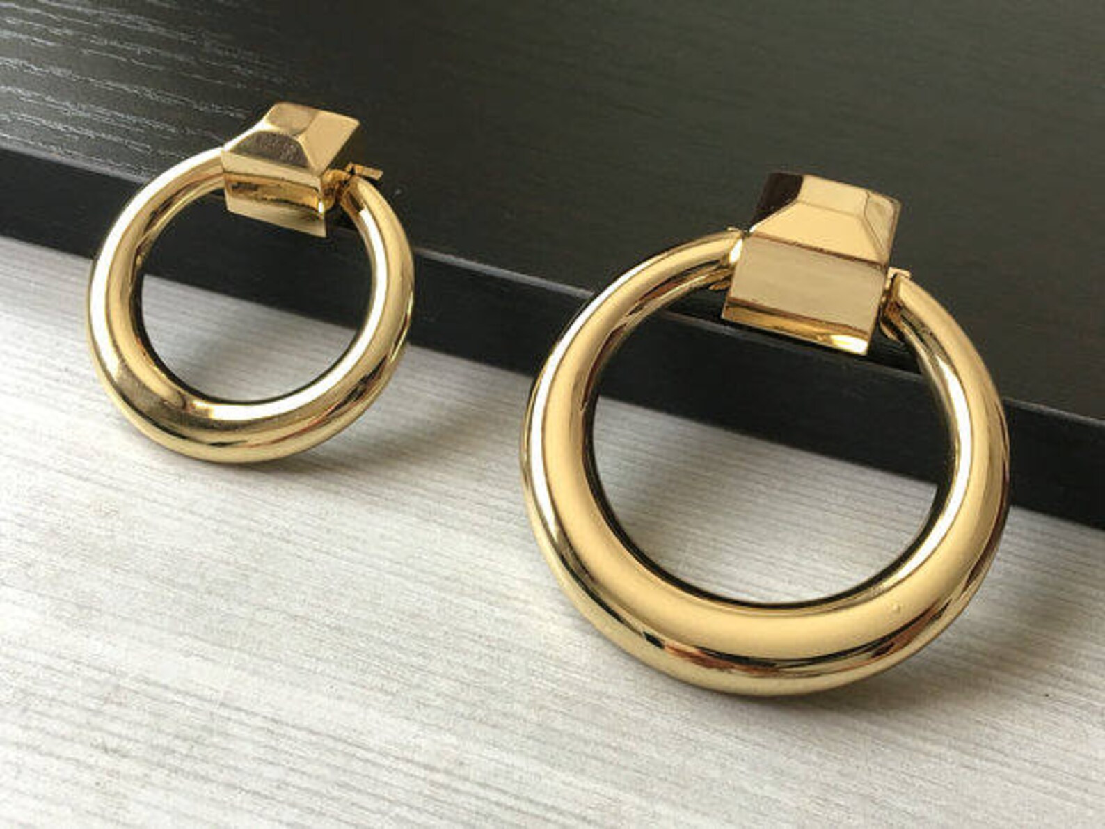 Gold Drop Ring Drawer Knob Dresser Knobs Pulls Handles Pull Etsy