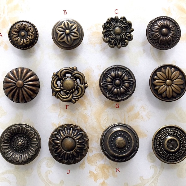 Boutons de tiroir aspect vintage bouton de commode Bronze antique cuivre rustique armoires de cuisine à tirer boutons de tiroir poignées poignées bouton de porte matériel Lynns