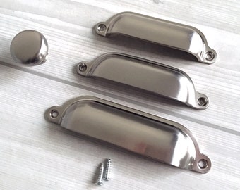 Cabinet Hardware Cup Pulls pO233 Weathered Nickel 3" CC Cabinet Hardware Cup Pulls pO233 Weathered Nickel 3" CC