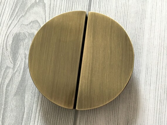 2 1 2 C C Brushed Bronze Drawer Pull Half Moon Etsy