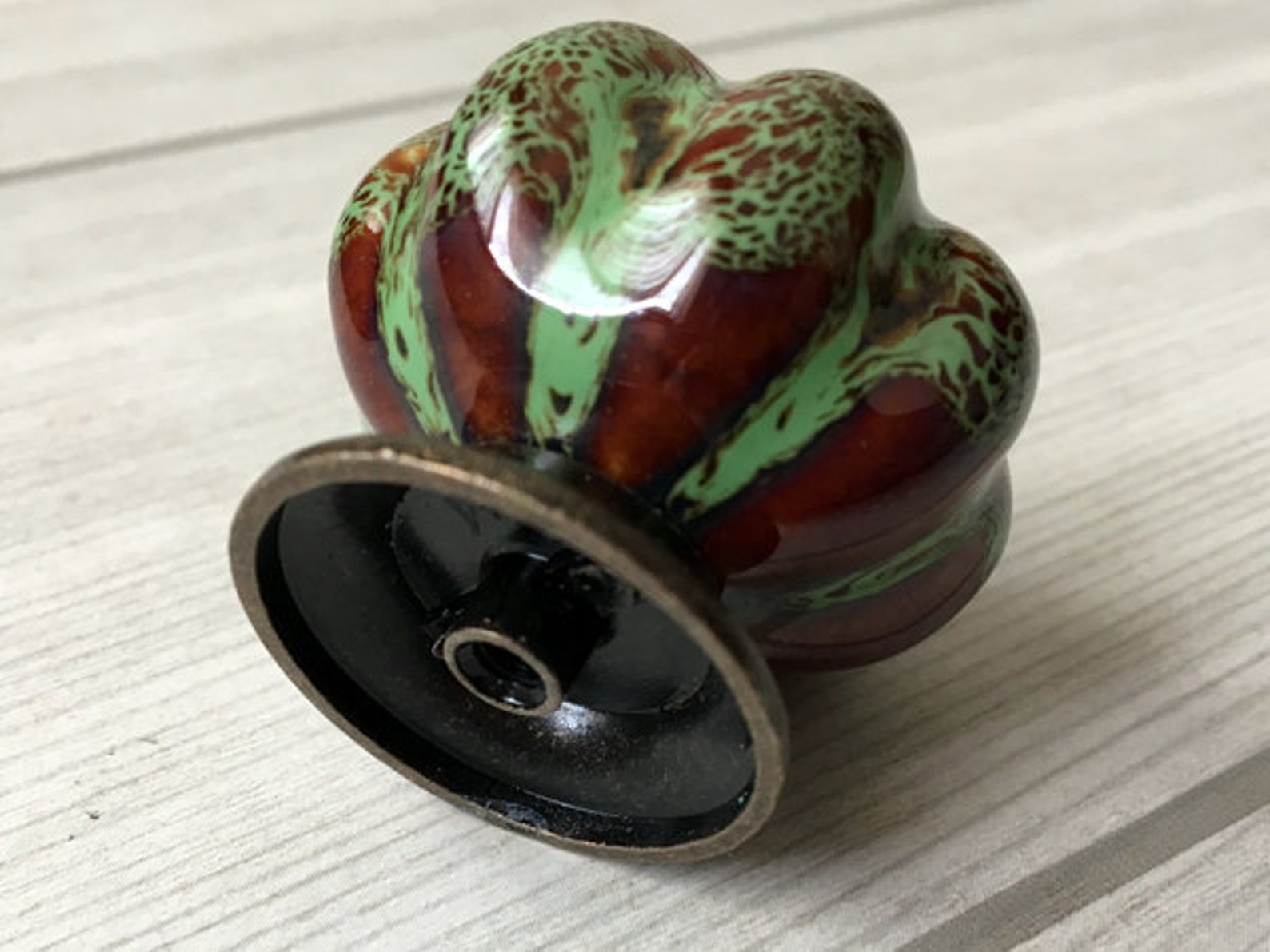 Kürbis Grün Braun Möbelknopf Möbel Knäufe Schubladen Knauf | Etsy