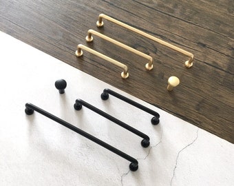 3.75" 5" 7.5" Cabinet Pulls Drawer Pull Handles Gold Matte Black Dresser Cabinet Handle Knob Slim Simple 96 128 192 mm Lynns Hardware MCM