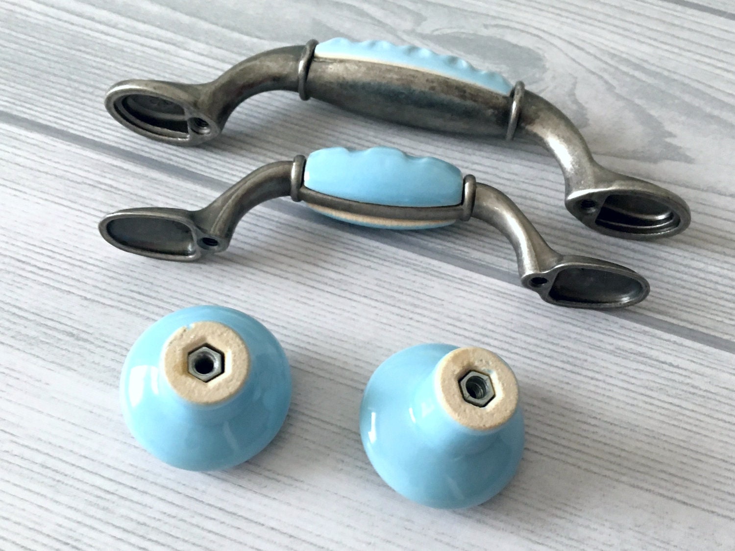 3 3.75 Blue Dresser Knobs Pull Handle Drawer Knob Etsy