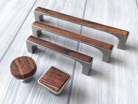 Wood Look Drawer Knob Pull Handles, Wooden Kitchen Cabinet Handles Nz