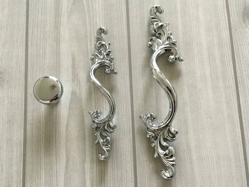 2.5 3.75 Dresser Drawer Pulls Handles Knobs Silver Etsy