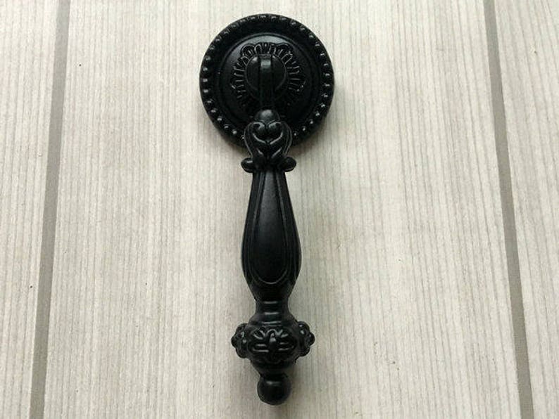Black Drop Pull Drawer Knob Pull Handles Dresser Pulls Handle Etsy