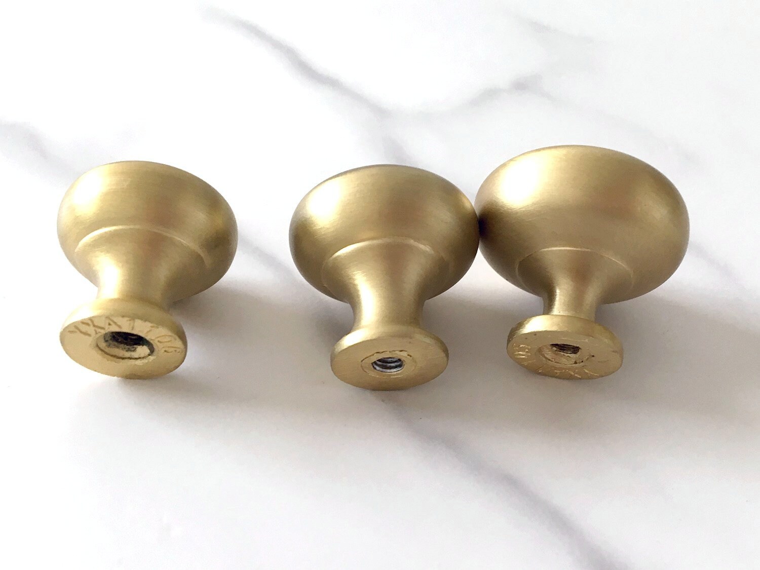 Brushed Brass Gold Knob Door Knob Handle Pull Drawer Etsy