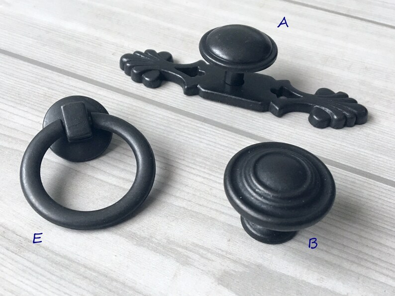 Vintage Style Antique Black Knob Dresser Knobs Drawer Pulls Etsy
